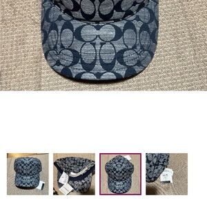 Coach Navy and Gray Signature Cap